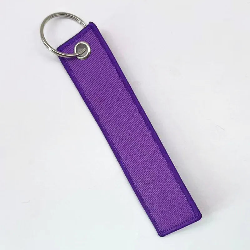 1PC Custom LOGO Keychain Blank Canvas Webbing Personalized Key Chains Motorcycle Popular Ribbon Weave Keyring Bag Accessory