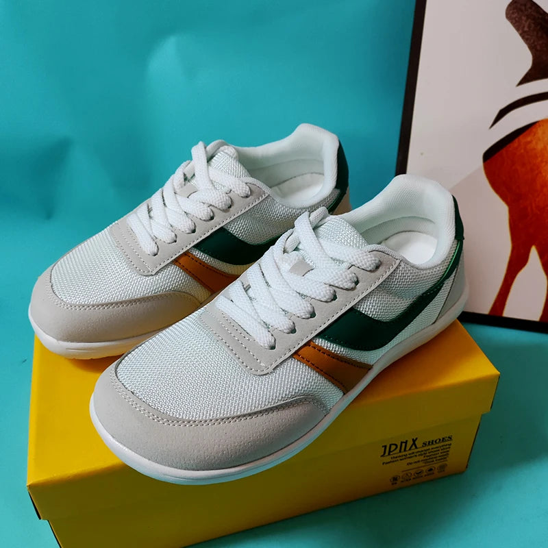 Men's and women's wide toe sports shoes, mesh breathable walking shoes skateboards high-quality classic striped casual shoes