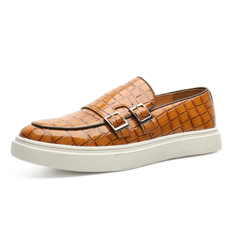 Fashion Men's Casual Shoes Embossed Leather Men Classic Retro British Style Tassels Loafers Mens Slip-on Outdoor Driving Flats