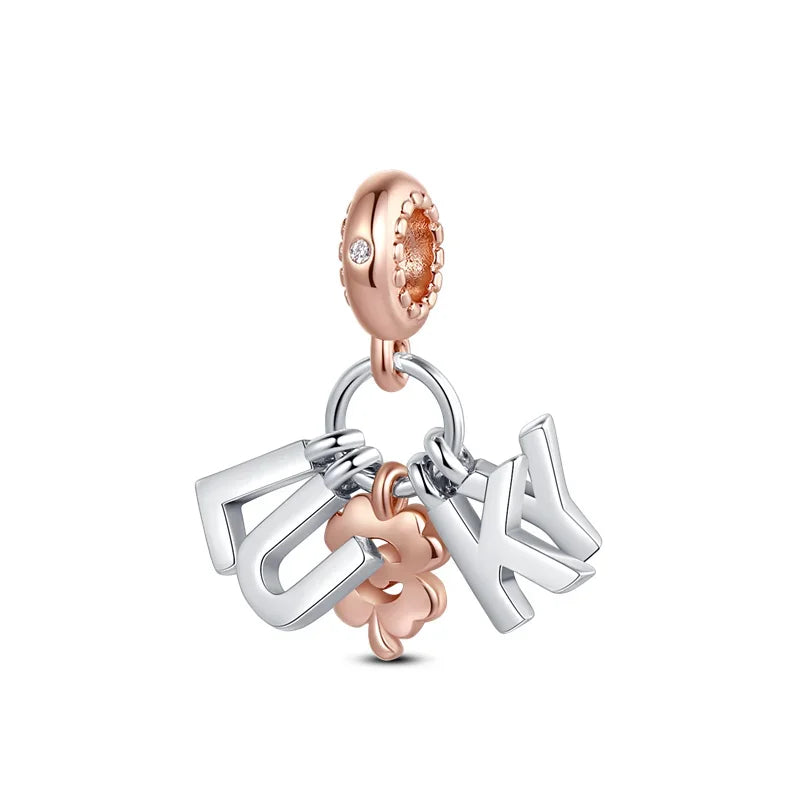 2024 New 925 Sterling Silver Bead Golden Heart-Shaped Lock Birthday Candle Charm Fit Bracelet DIY Women Jewelry
