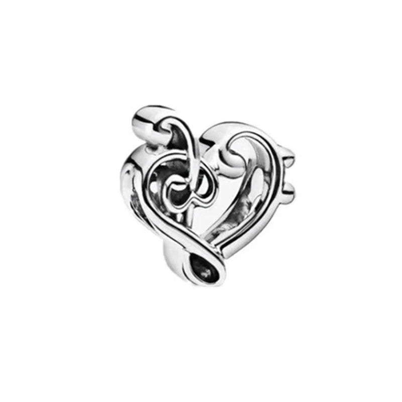 2026 Bestselling DIY Heart&Round Jewelry Gift Fit Original European Silver Bracelet Necklace Flower Charm Coffee Ice Cream Bead