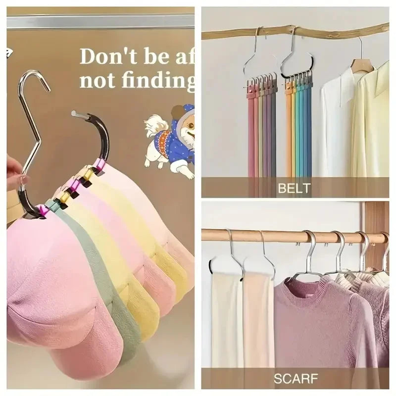 Durable Circle Ring Hat Hanger Versatile Steel Caps Round Hooks 5/10pcs Non-slip Hat Storage Hook Scarf Towel Tie Hanging Rack