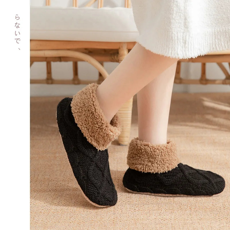 2025 New Thermal Fluffy Non-Slip Slipper Socks Winter Warm Men Women Short Cotton Thickened Fleece Home Sleeping Fuzzy Socks