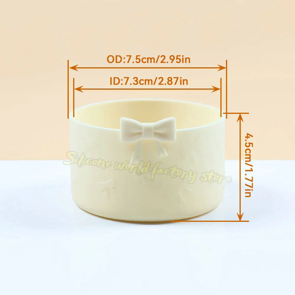 SW 7.5CM Cartoon Animal Bow Silicone Cup Bottom Cover For Stanley 40oz Tumbler Protective Water Bottle Sleeve Anti-slip Cup Boot