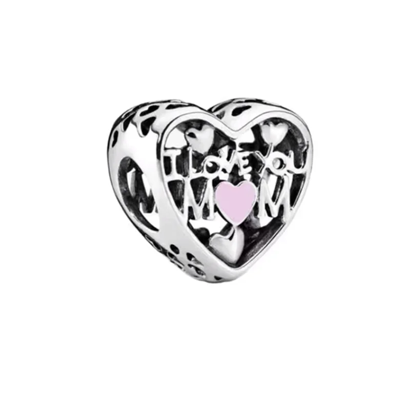 2026 Bestselling DIY Heart&Round Jewelry Gift Fit Original European Silver Bracelet Necklace Flower Charm Coffee Ice Cream Bead