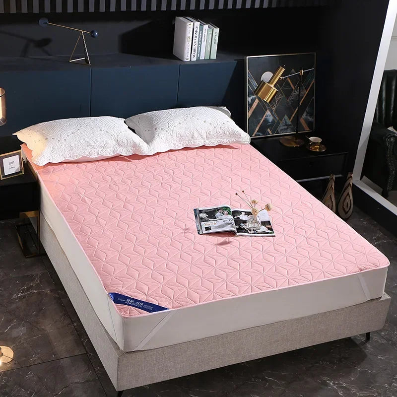Sandwich Cotton Quilted Bed Protector Pad Waterproof Elderly Children Mother Child Anti-urine Leakage Bed Mat Sheets Bedspread