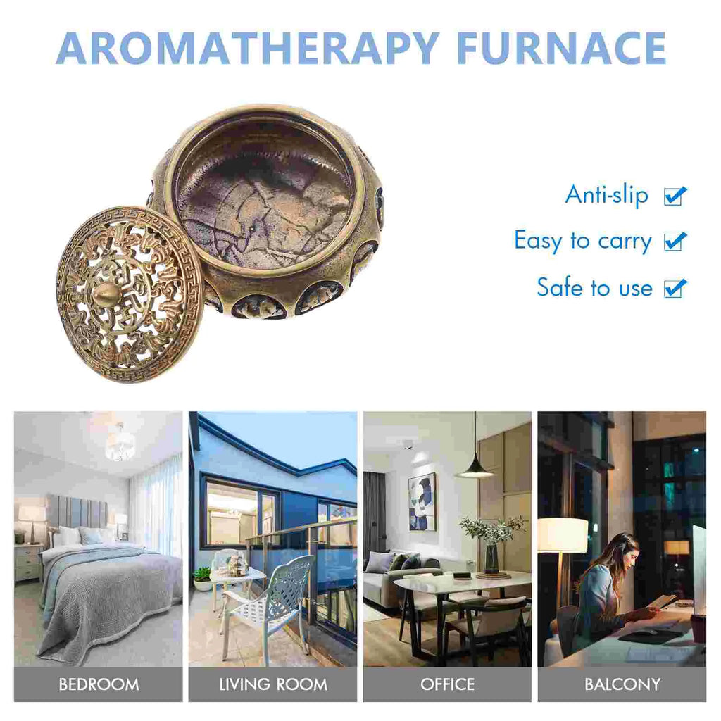 Brass Chinese Zodiac Aromatherapy Incense Furnace Metal Censer Bowl Home Decor Bedroom Study Yoga Room Accessory