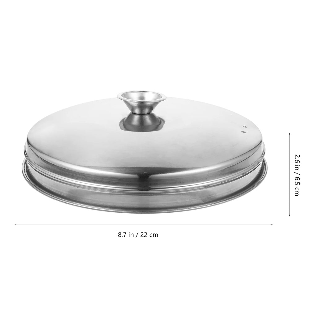 Stainless Steel Steamer Lid Cheese Its Cover Food Binaural Steak Dome Basting Griddle Household