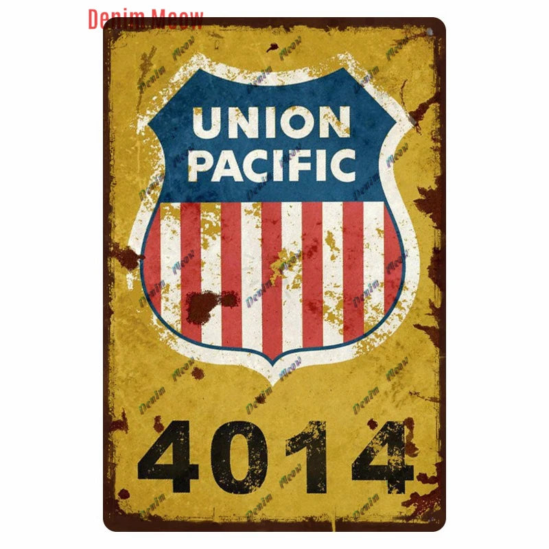 Mother Road Vintage Metal Sign Plate, New Style, Route 66, Old Route 66, Neon Light Effect, Mancave home Decor, WY14