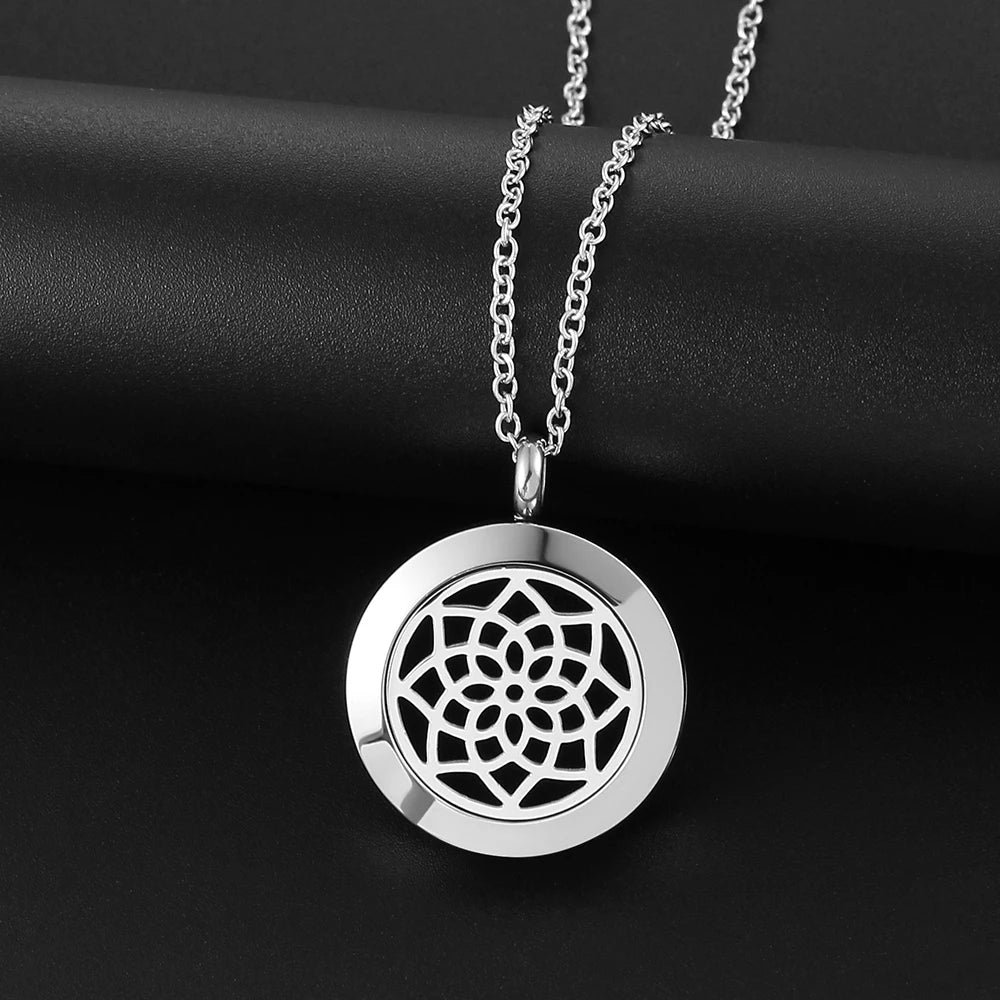 St. Benedict necklace 316L stainless steel pendant diffuser locket magnetic essential oil diffuser necklace aromatherapy jewelry