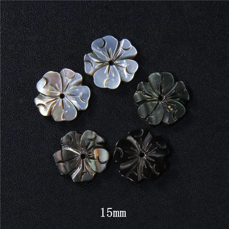 New In Natural Pearl Flower Shape Beads Mother of Pearl Charm Beads Natural Shell Bead for DIY Bracelet Necklaces Earrings Ring