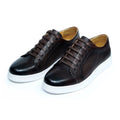 Classic Brand Designer Genuine Leather Men's Casual Sneaker Shoes Lace-Up Plaid Print Comfortable Flats Derby Shoes for Men