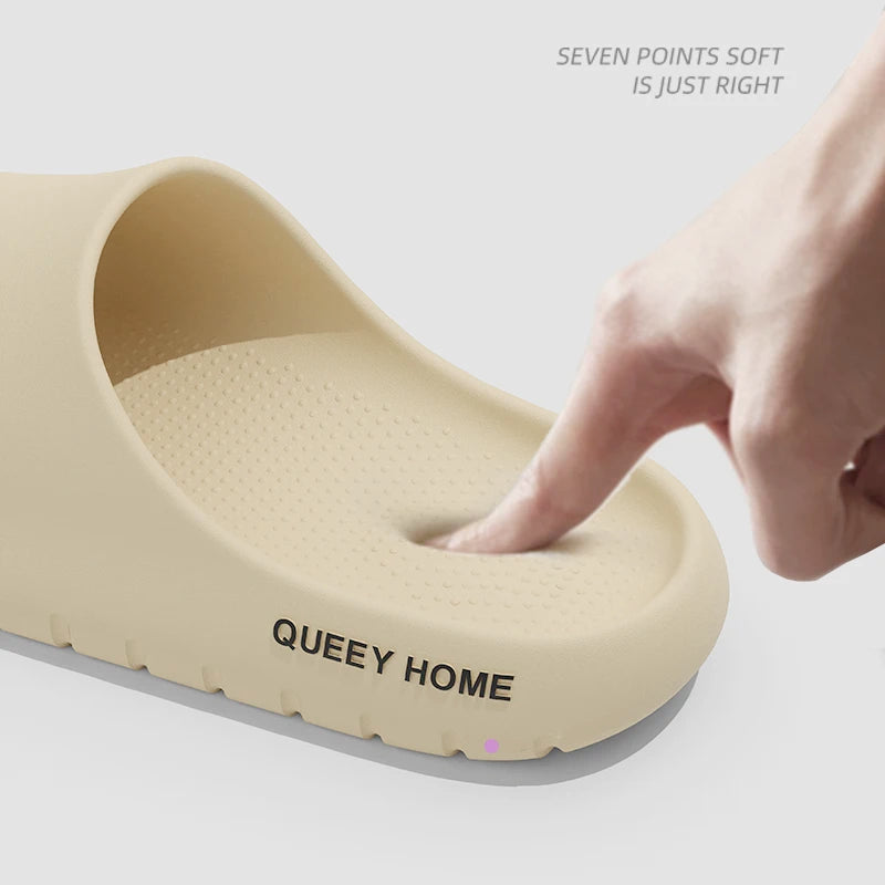 Queeyhome Men Slippers EVA Thick Soled Soft Sandals New Summer Fashion Non Slip Indoor Outdoor Beach Women Shoes