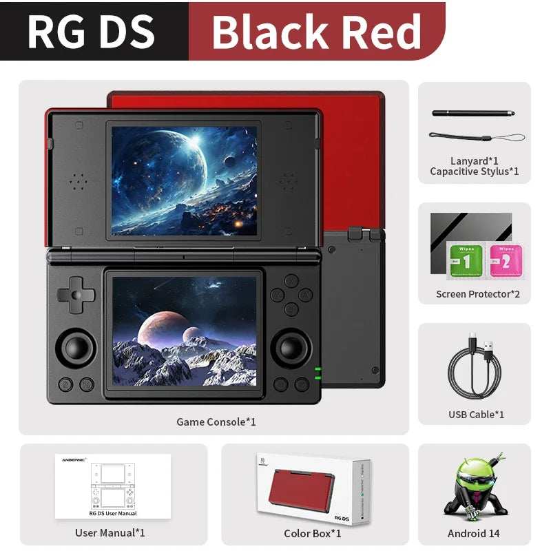 Anbernic RG DS Retro Video Game Console Android 14 4 Inch IPS Dual Multi-touch Screen Flip Game Player RGDS For Christmas Gift