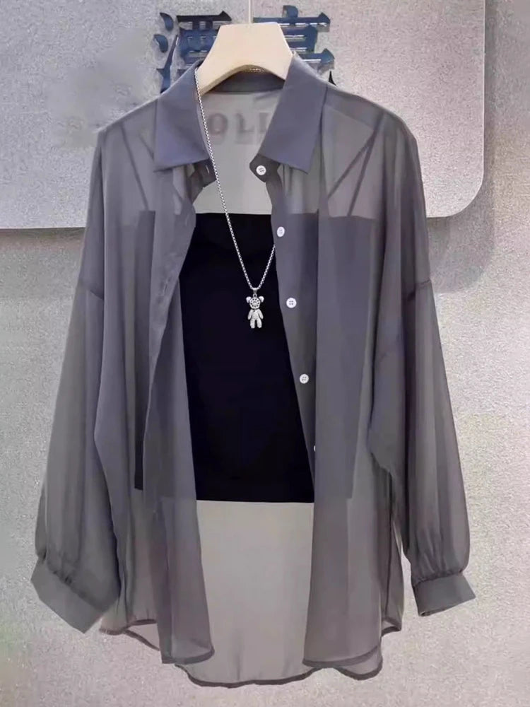 New 2026 Women's Ultra-Smooth Loose Sun Protection Shirt Pearl Silk Ice Sensation Open Cardigan Outerwear Summer Fashion