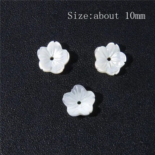 New In Natural Pearl Flower Shape Beads Mother of Pearl Charm Beads Natural Shell Bead for DIY Bracelet Necklaces Earrings Ring