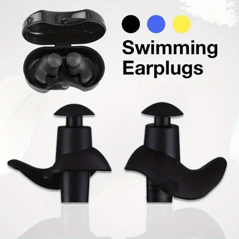 2 Pieces/1 Pair Waterproof Silicone Earplugs - Reusable Swimming Plugs for Showering & Bathing, Diving & Surfing,
