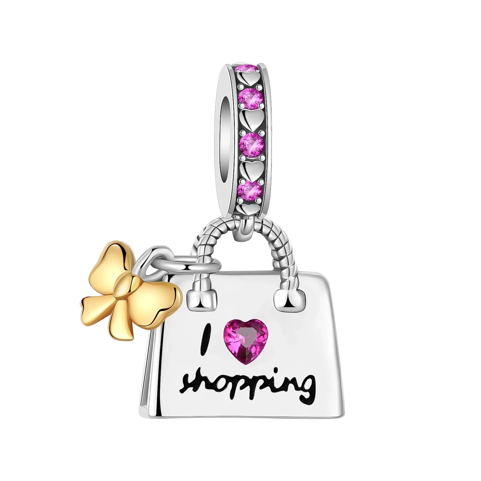 2024 New 925 Sterling Silver Bead Golden Heart-Shaped Lock Birthday Candle Charm Fit Bracelet DIY Women Jewelry