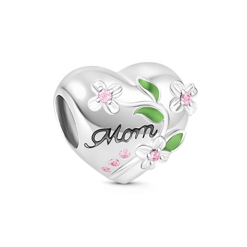 2026 Bestselling DIY Heart&Round Jewelry Gift Fit Original European Silver Bracelet Necklace Flower Charm Coffee Ice Cream Bead