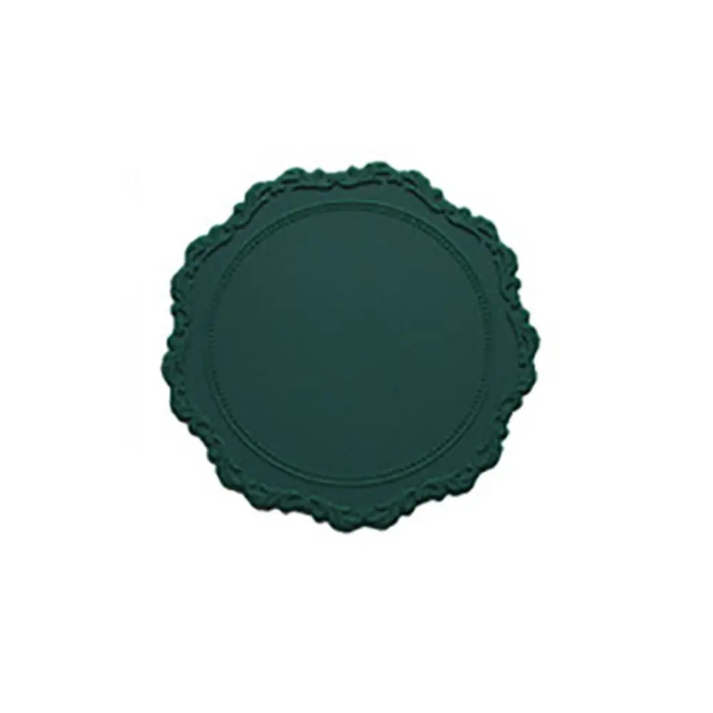 2pcs Lace Round Tableware Pad Silicone Coaster Cup Mat Non-slip Placemat