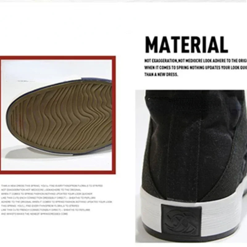 New 2025 High Top Men Shoes Flats Slip On Casual Shoes Male Canvas Shoes Plimsolls Espadrilles Man Trainers Zapatillas Hombre