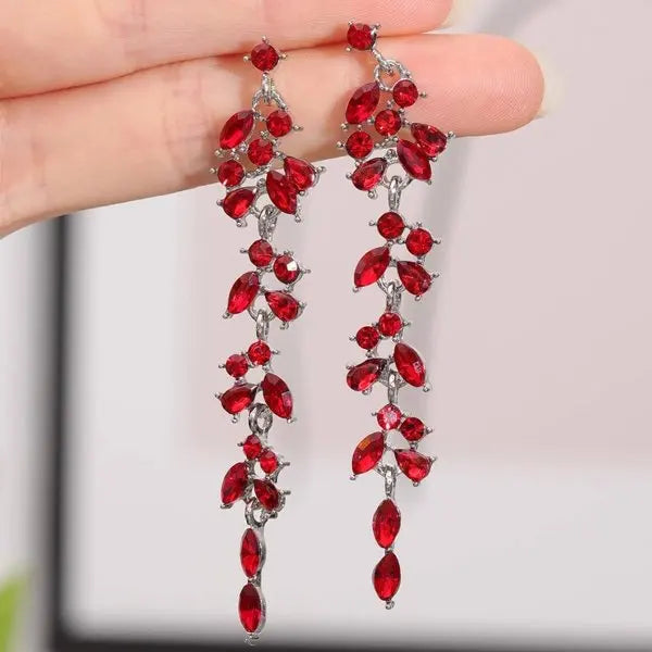 New Trendy Green Zircon Butterfly Earrings for Women Light Luxury Sweet Long Tassel Earrings Aesthetics Wedding Party Jewelry