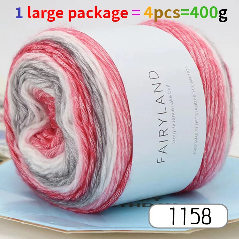 1pc 100g Gradient Rainbow Yarn, Suitable for DIY Crochet and Knitted Warm Sweaters, Scarves, Hats, Shawls, Etc