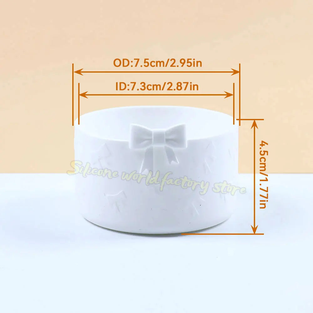 SW 7.5CM Cartoon Animal Bow Silicone Cup Bottom Cover For Stanley 40oz Tumbler Protective Water Bottle Sleeve Anti-slip Cup Boot