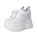 High Quality Women Platform Vulcanized Shoes Wedge Heels 14 CM Casual Shoes Height Increasing White Sneakers Women Trainers Shoe