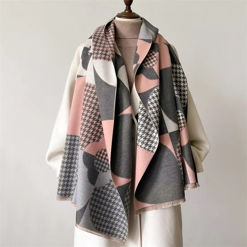 Luxury Winter Scarf Women Cashmere Warm Pashmina Brand Foulard Female Shawls Wraps Thick Soft Bufanda Poncho Scarves Stole 2024