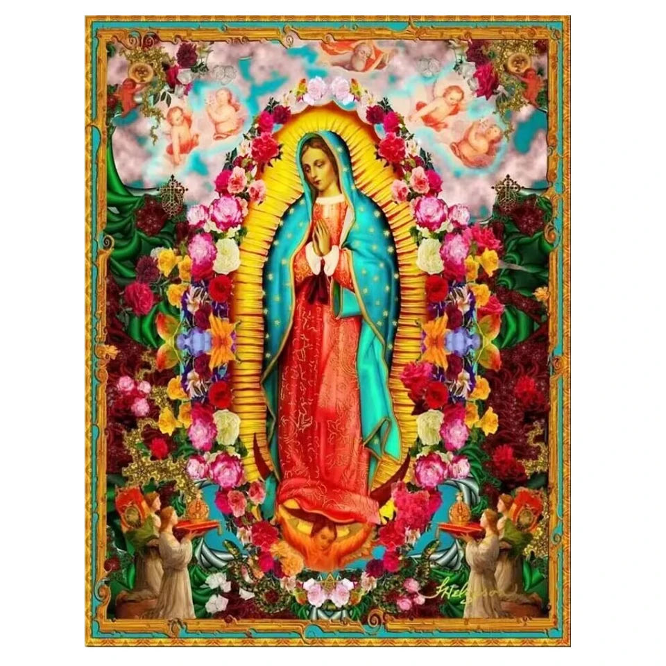 5D Diy Diamond Painting Cross Stitch Kits Diamond Embroidery Our Lady of Guadalupe Virgin home decor Mother nature god