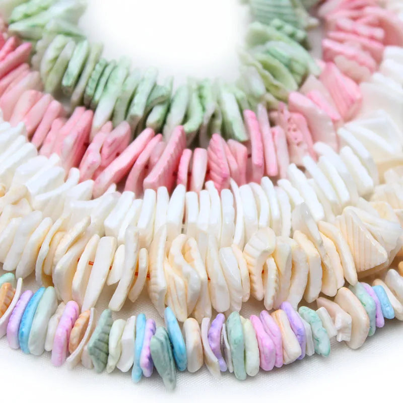 7-16mm Natural  Multi Color Mother of Shell Pearls Spacer Loose Beads  for Jewelry Making DIY Bracelets Necklace Earrings 15"