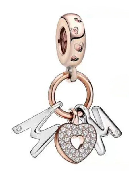 2024 New 925 Sterling Silver Bead Golden Heart-Shaped Lock Birthday Candle Charm Fit Bracelet DIY Women Jewelry