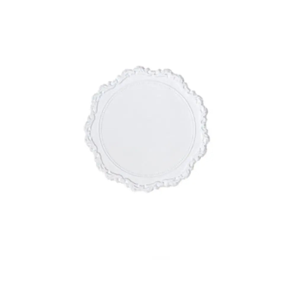 2pcs Lace Round Tableware Pad Silicone Coaster Cup Mat Non-slip Placemat