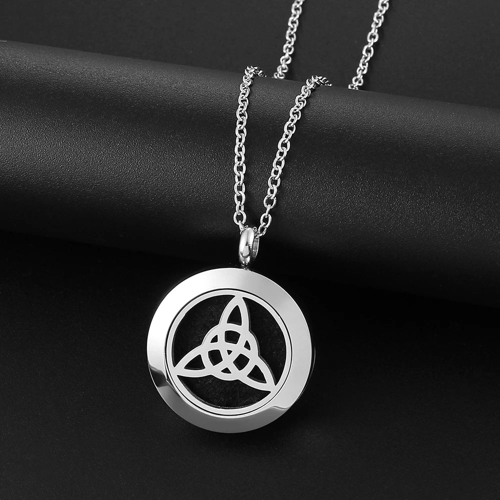 St. Benedict necklace 316L stainless steel pendant diffuser locket magnetic essential oil diffuser necklace aromatherapy jewelry