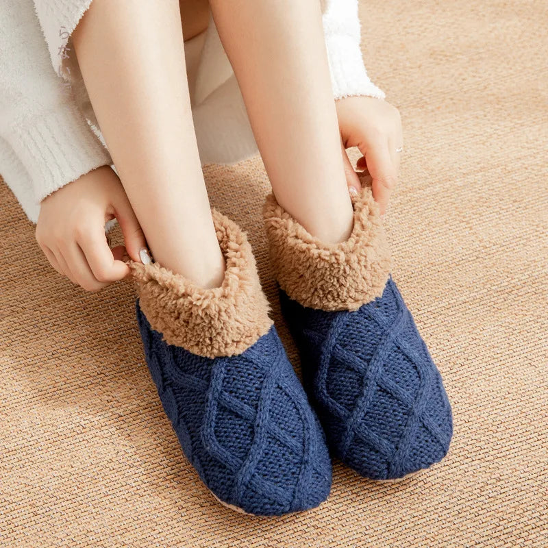 2025 New Thermal Fluffy Non-Slip Slipper Socks Winter Warm Men Women Short Cotton Thickened Fleece Home Sleeping Fuzzy Socks