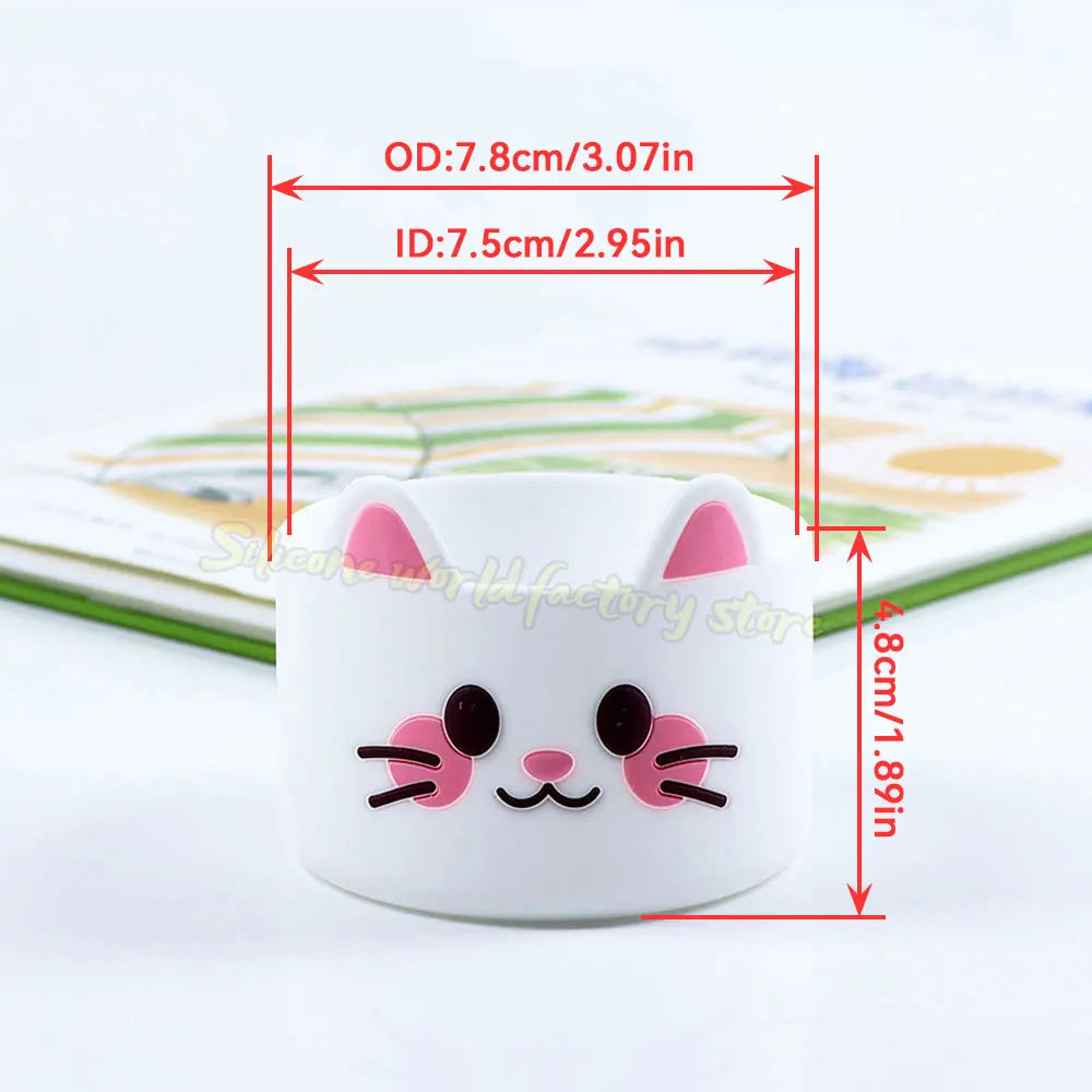 SW 7.5CM Cartoon Animal Bow Silicone Cup Bottom Cover For Stanley 40oz Tumbler Protective Water Bottle Sleeve Anti-slip Cup Boot