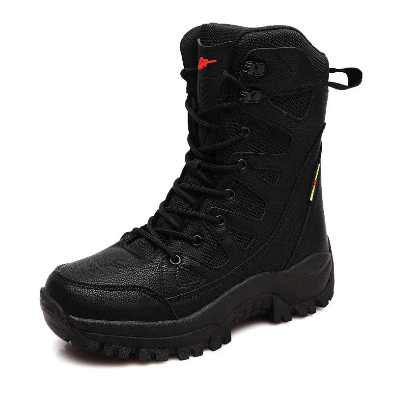 Winter Warm Plush Fur Snow Boots Waterproof Men's Boots Outdoor Non-slip Work Boots Combat Desert Boots Motorcycle Boots