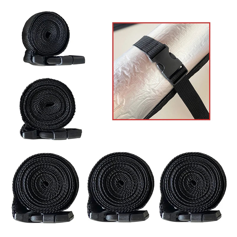 Black Durable Nylon 1/1.5/2m Travel Tied Cargo Tie Down Luggage Lash Belt Strap With Cam Buckle Travel Kits Outdoor Camping Tool