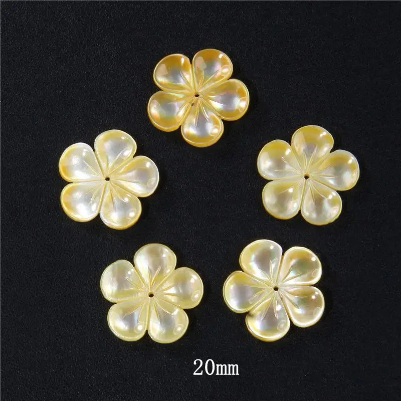 New In Natural Pearl Flower Shape Beads Mother of Pearl Charm Beads Natural Shell Bead for DIY Bracelet Necklaces Earrings Ring