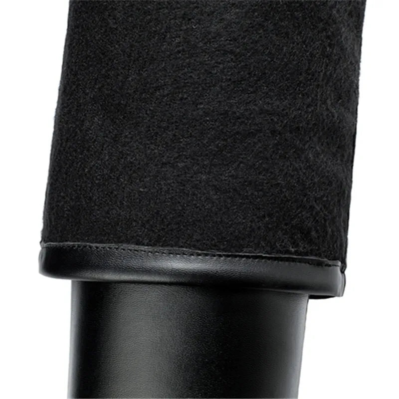 2026 Fashion Knee High Boots Women Winter Boots Square Loe Heel Long Boots Square Toe Zipper Autumn Female Boots Black White