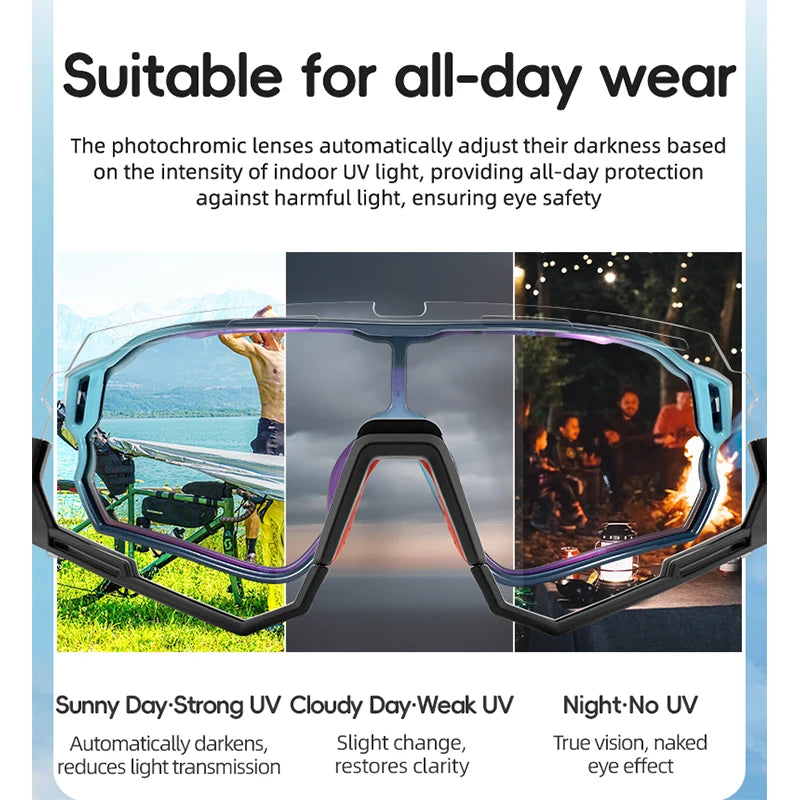 ROCKBROS Child Photochromic Sunglasses Bicycle Eyewear UV400 Kids Bike Goggles Protection Classic Windproof Outdoor Glasses