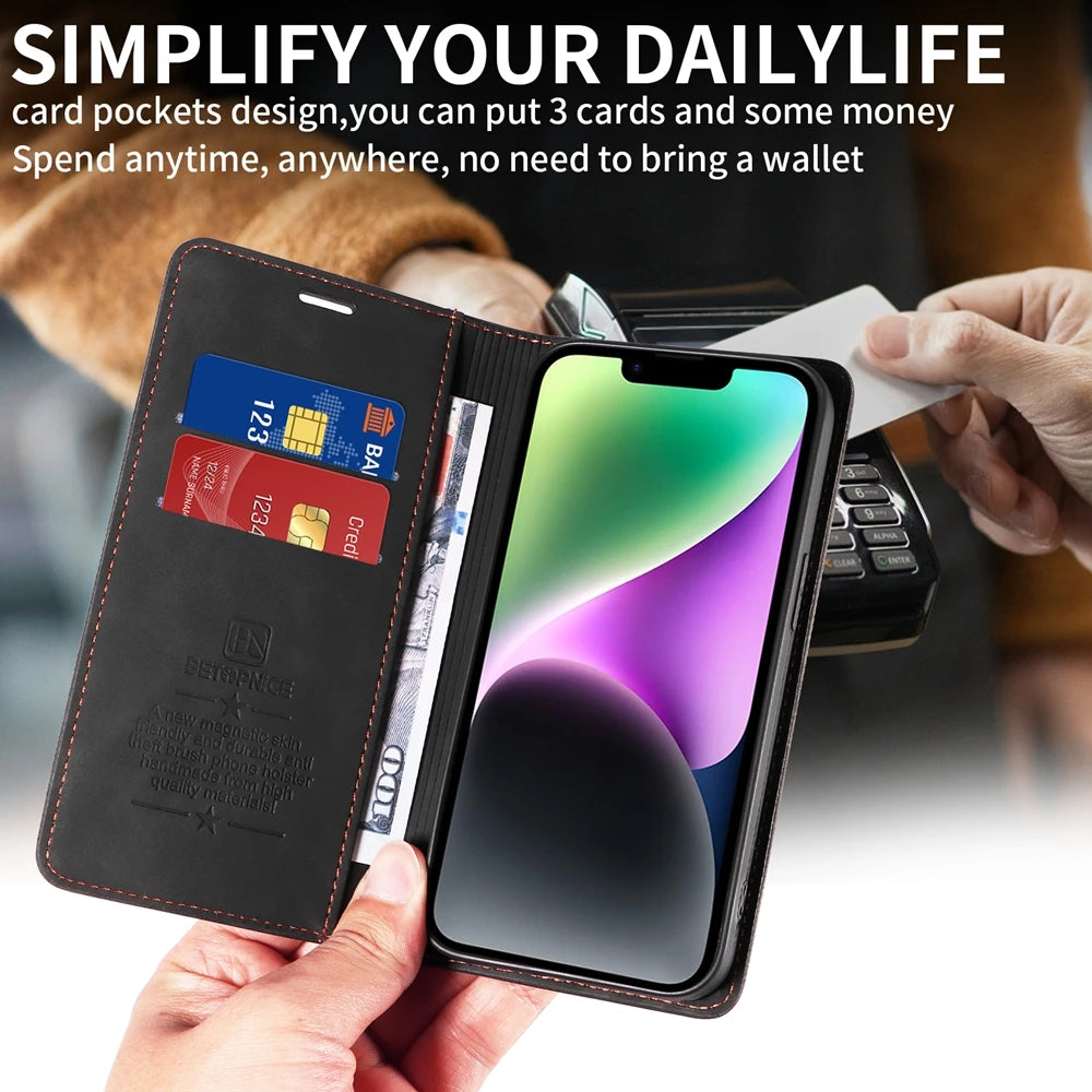 RFID Blocking Magnetic Wallet Case for Xiaomi 15T 15 14T 14 13T 11T 11X 10X Pro Ultra Book Leather Flip Cover Business