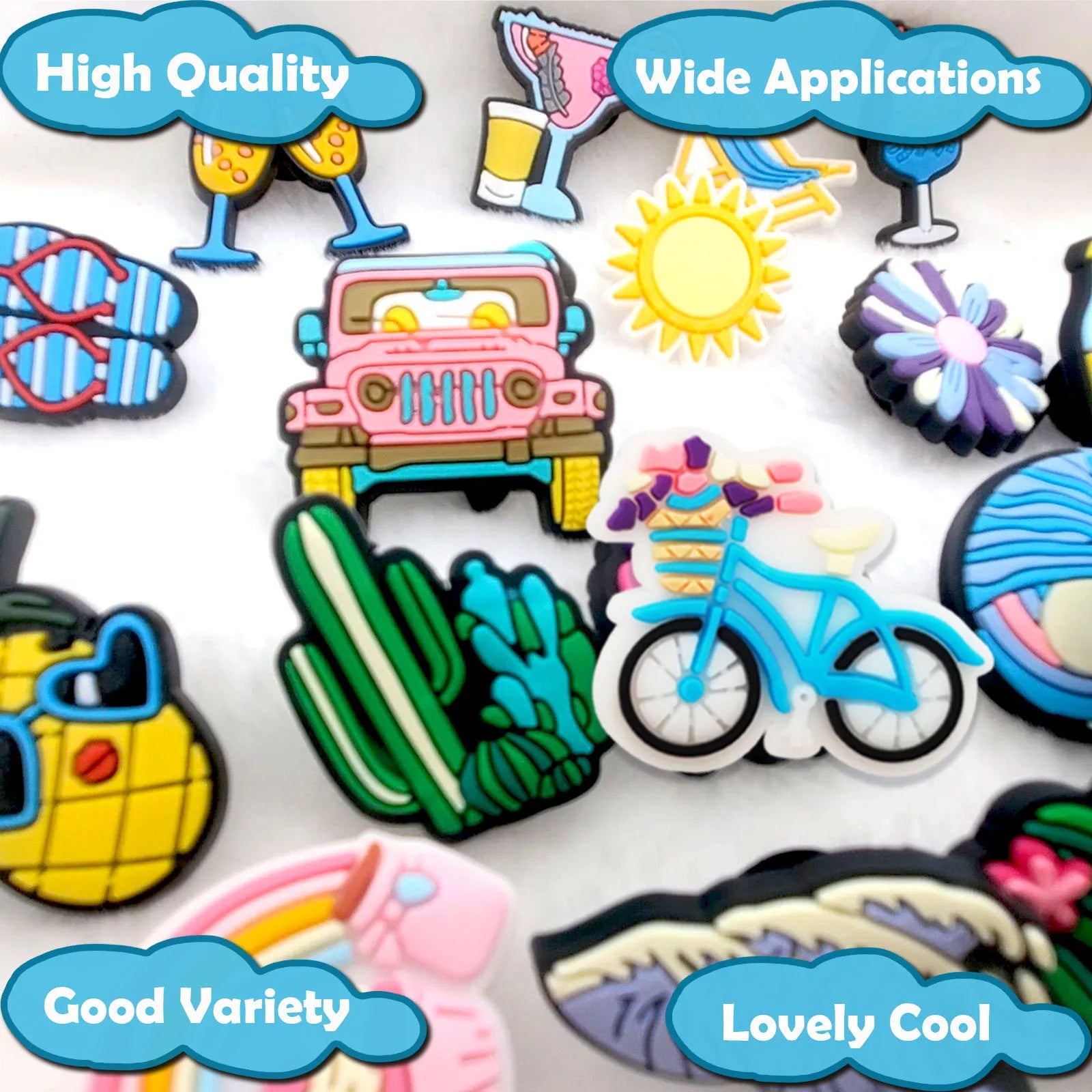 Shoe Charms Random 10/25/30Pcs Summer Beach Series Shoe Decoration Premium Quality Popular Charms Accessories Great Gift