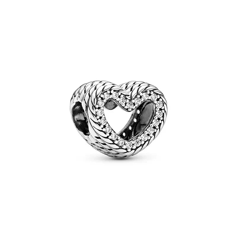 2026 Bestselling DIY Heart&Round Jewelry Gift Fit Original European Silver Bracelet Necklace Flower Charm Coffee Ice Cream Bead