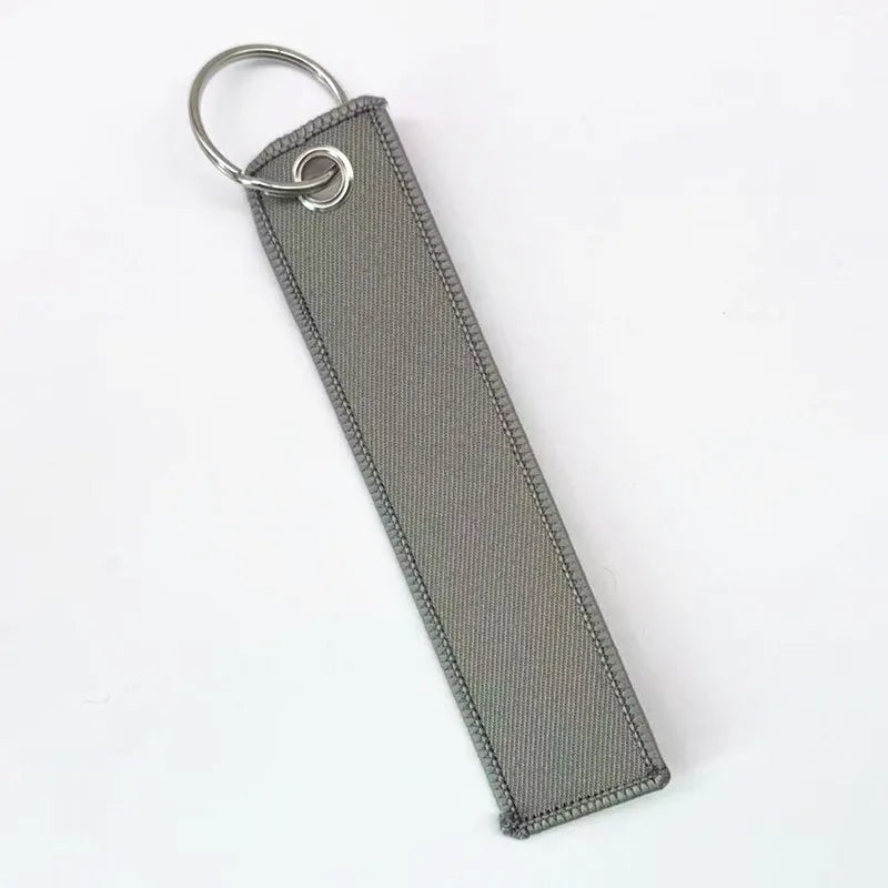 1PC Custom LOGO Keychain Blank Canvas Webbing Personalized Key Chains Motorcycle Popular Ribbon Weave Keyring Bag Accessory