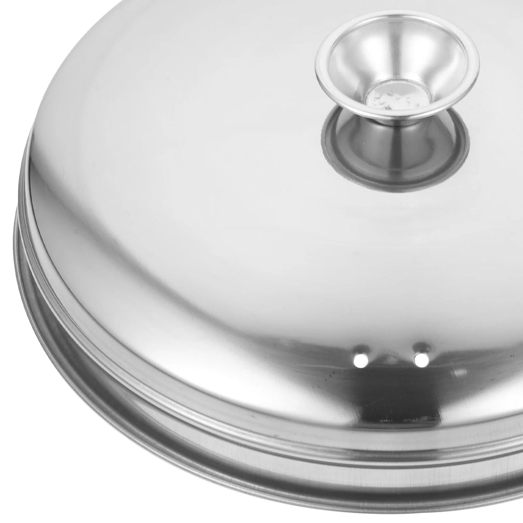 Stainless Steel Steamer Lid Cheese Its Cover Food Binaural Steak Dome Basting Griddle Household