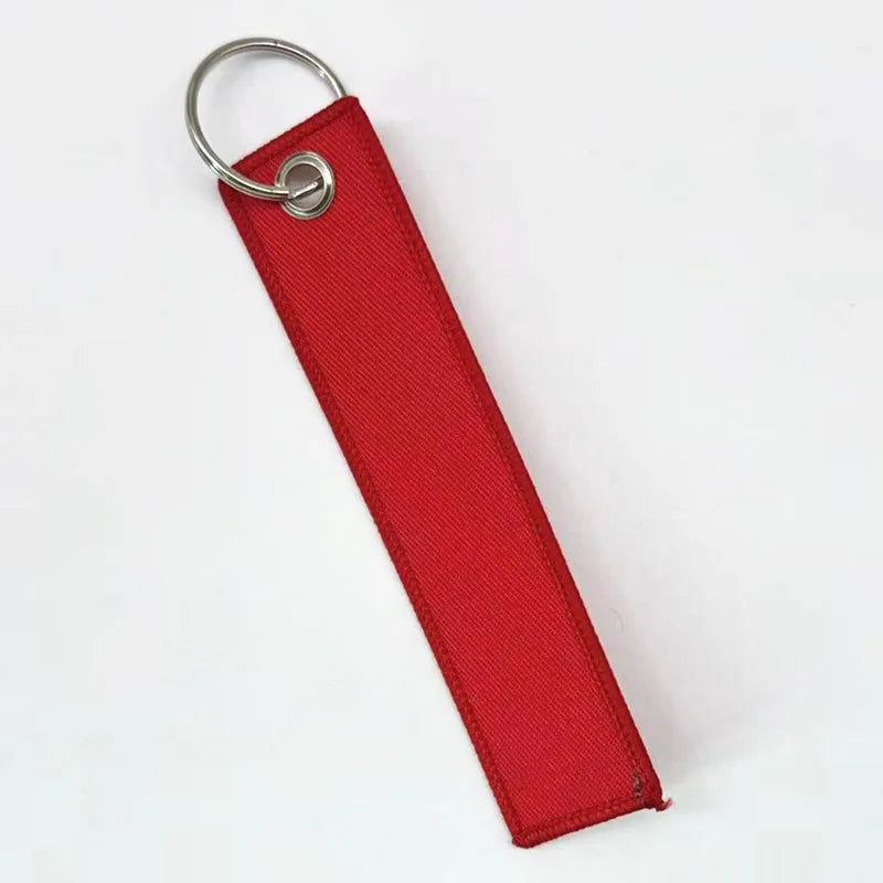 1PC Custom LOGO Keychain Blank Canvas Webbing Personalized Key Chains Motorcycle Popular Ribbon Weave Keyring Bag Accessory
