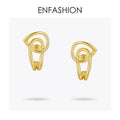 ENFASHION Interlaced Stud Earrings For Women Gold Color Geometric Piercing Earings Fashion Jewelry Friends Gifts Brincos E201186
