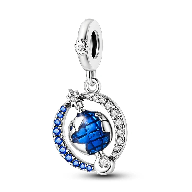 2024 New 925 Sterling Silver Bead Golden Heart-Shaped Lock Birthday Candle Charm Fit Bracelet DIY Women Jewelry